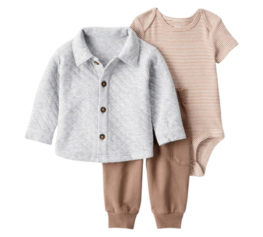 Set 3P 06M 1T759810 Chamarra Gris Carter's