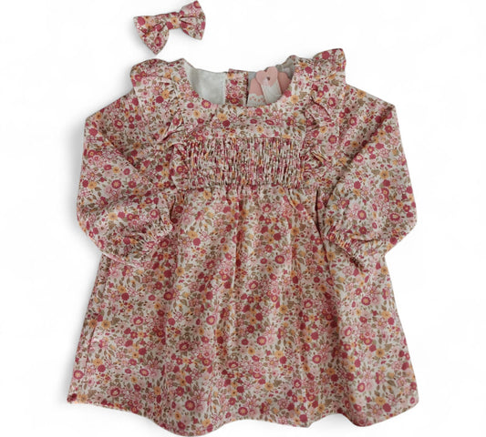Vestido 2P 4T F2177 Floral Rosa/Amarillo