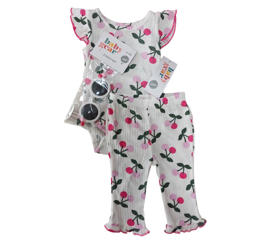 Set 2P Niña Baby Gear - Cerezas Blanco Talla 3-6M - Style HB1100346