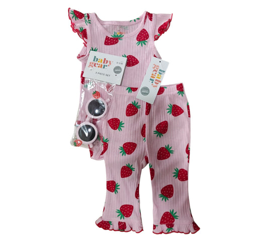Set 2P Niña Baby Gear - Fresas Rosa Talla 6-9M - Style HB1100347