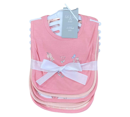 Baberos 5P Niña Le Top Bebe - Flores Rosa - Style ET100031