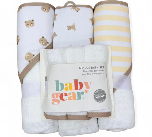 Toallas 6P DB2000031 Baby Gear Ositos/Rayas Amarillo