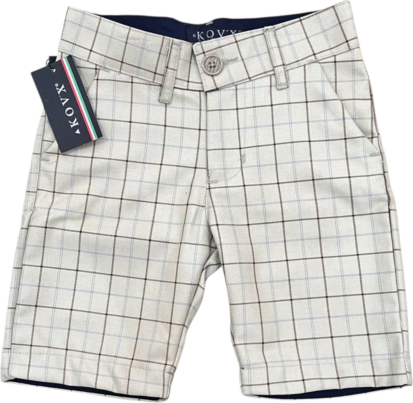 Short 6T KOVX Beige/Cuadros