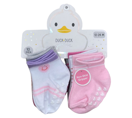 Calcetines |10P 12-24M D05674 Rosa Bco Corazon Duck Duck