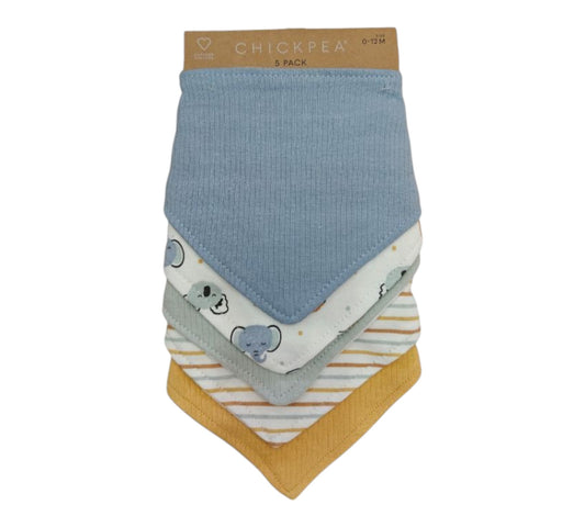 Baberos Bandanas 5P 0-12M EK2000057 ChickPea Koala Azul