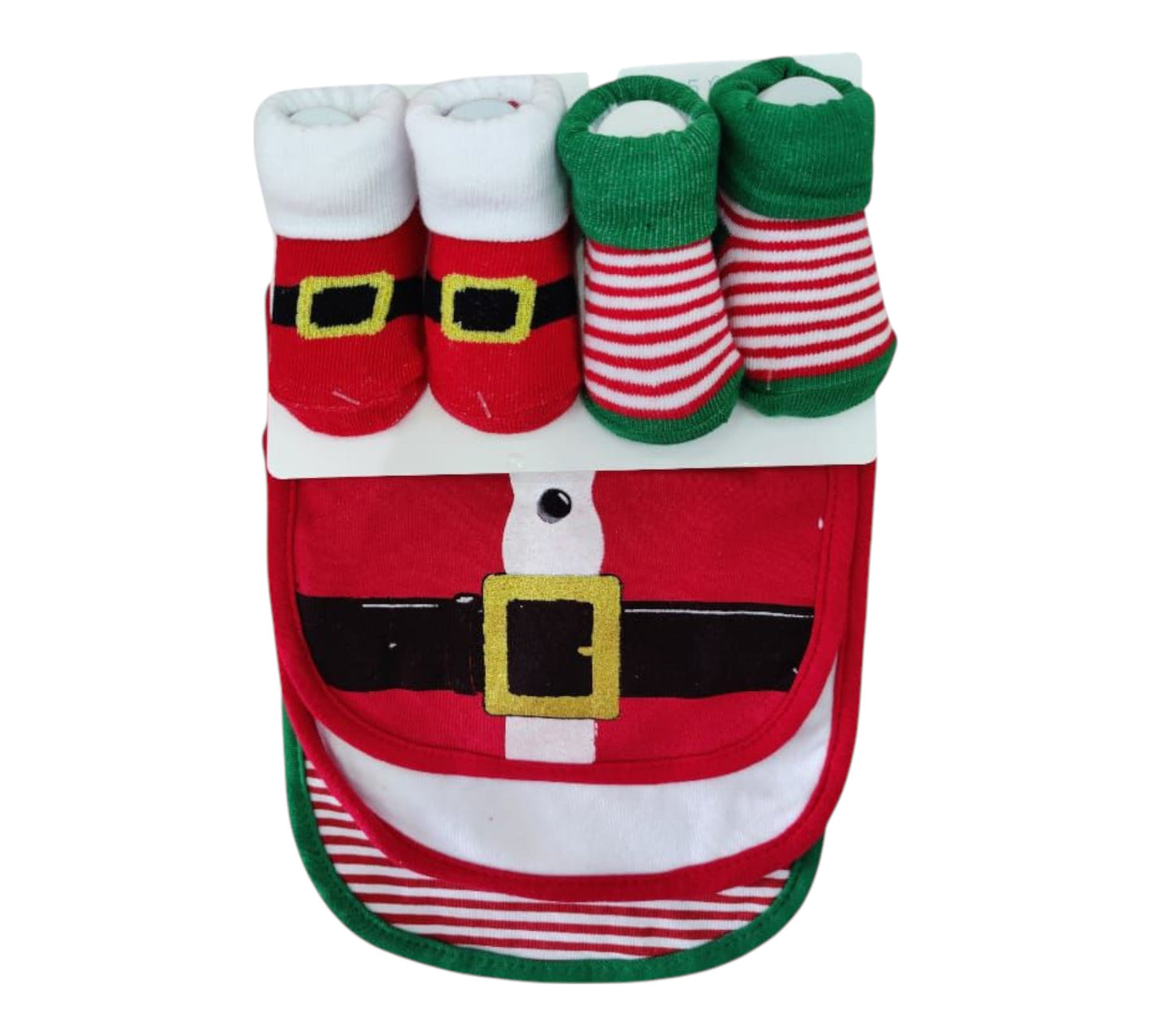 Baberos y Calcetines 5P 0-9M 72581 Santa Little Treasure
