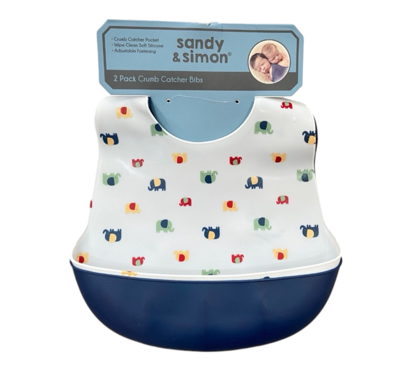 Baberos Silicone 2P ES20230563 Sandy & Simón Elefantes colores