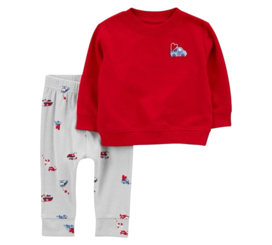 Set 2P 06M 1R923610 Carter's Rojo Camioneta