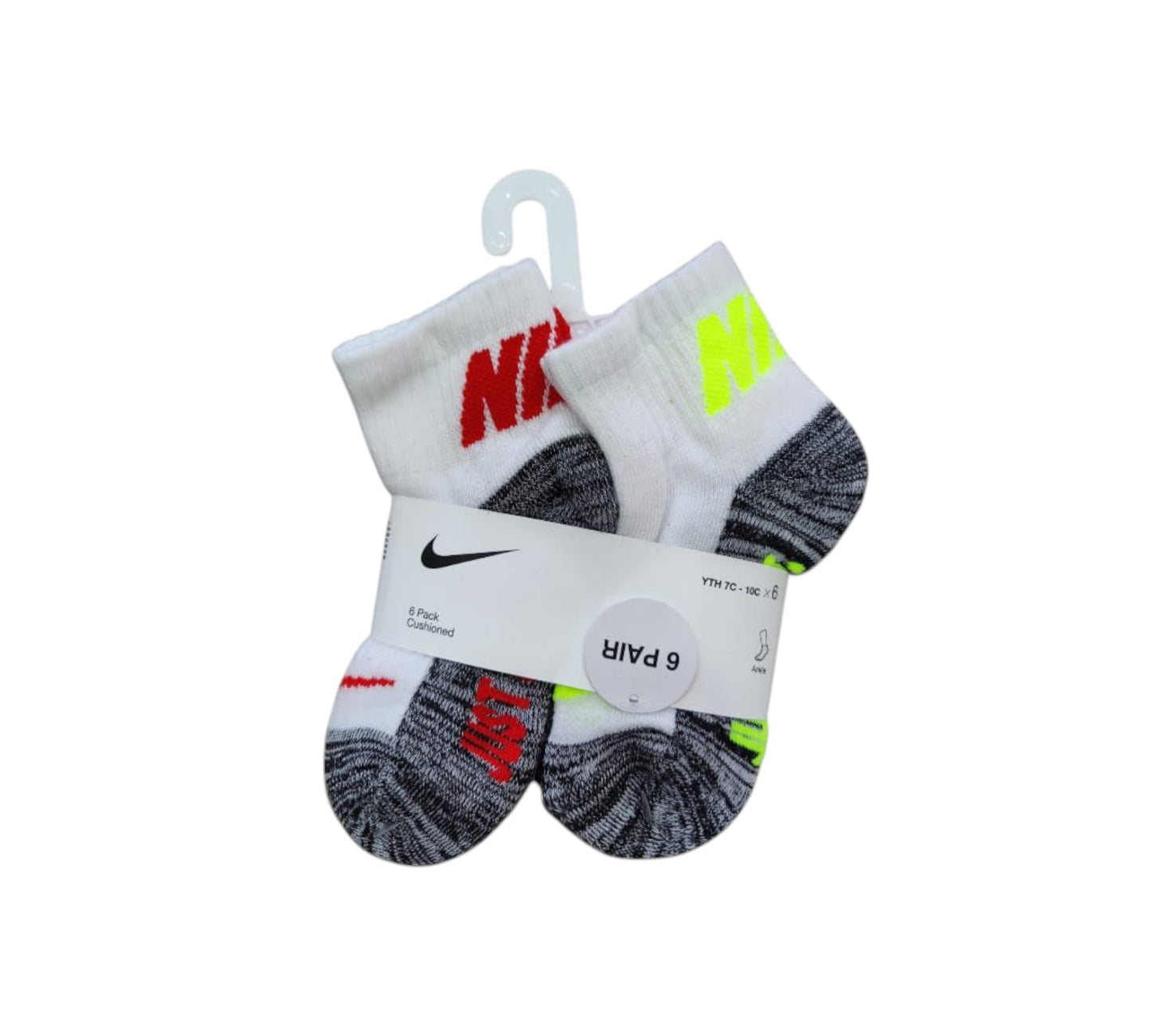 Calcetines 6P 4-5US  Blanco Gris Colores Nike