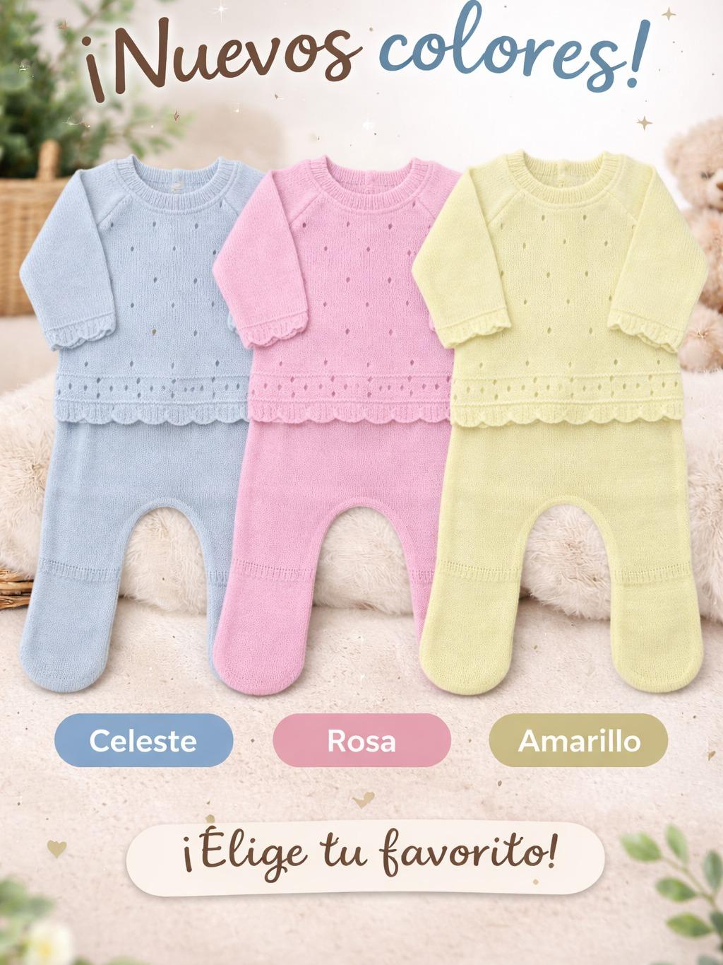 Set Tejido 2P Niño Niña Varios Colores Pasteles