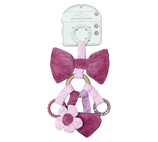 Juguete Mordedera Niña Apple + Ivy - Moño Rosa 0+ - Style APD007-PK