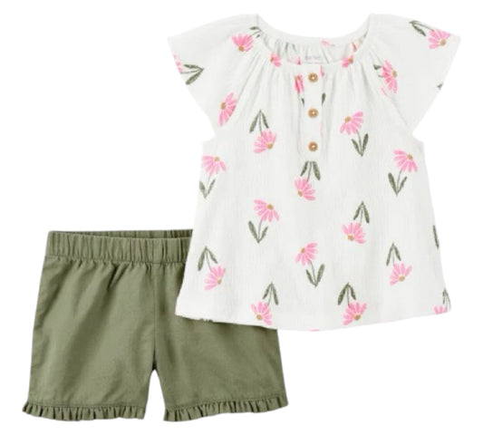 Set 2P 18M 1S404910 Flores Verde Carter’s