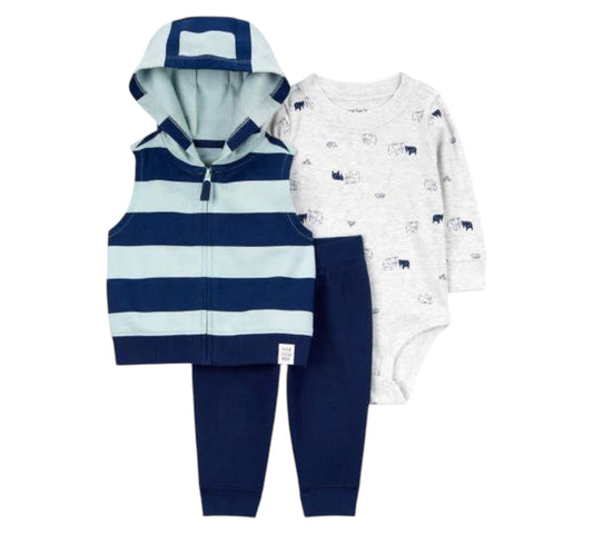 Set 3P 24M 1R293910 Rayas Azul Carters