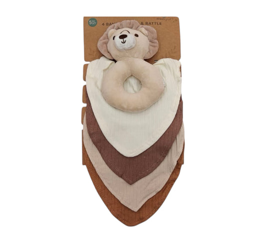 Baberos Bandanas 4P con Sonajana DF123-TP Dreamgro León Beige