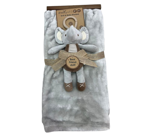 Cobija con Peluche 2P DB076-GY Elefante Gris Dream Gro