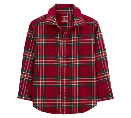 Camisa 3T 2R588710 Cuadros Rojo Carter's