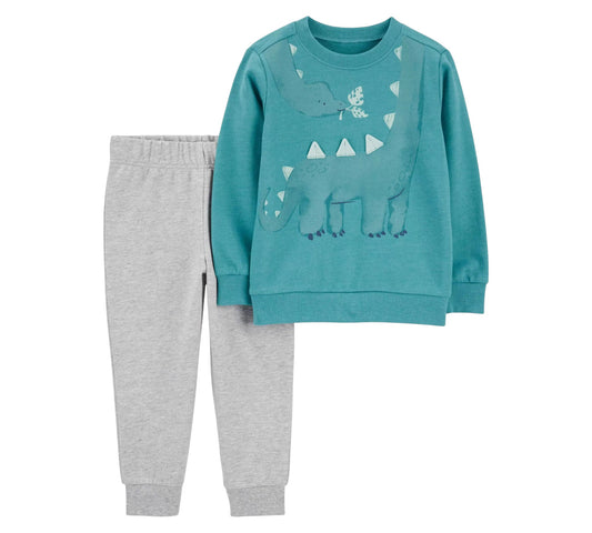 Set 2P 4T 2S033410 Dinos Azul Carter's