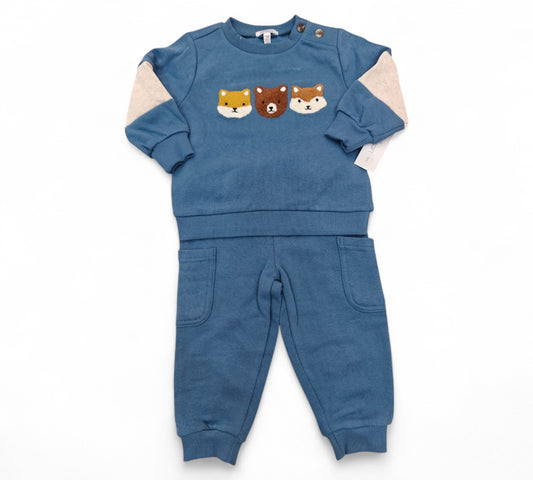 Set 2P 12M Azul Bco Mini Bean