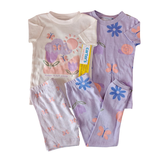 Pijama 4P Niña 6U876610 Carters Mariposas