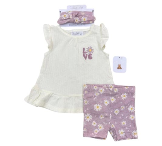 Set 3P 6-9M R016G201 Rene Rofe Beige Lila