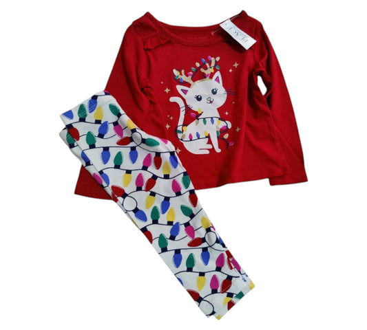 Set 2P 12/18M 3042380 Childrens Place Navidad Gato