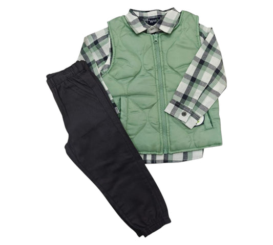 Set 3P Chaleco Verde 4T Little Rebel