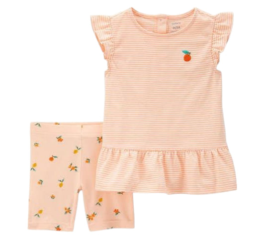 Set 2P 18M 1Q984510 Naranja Rayas Carters