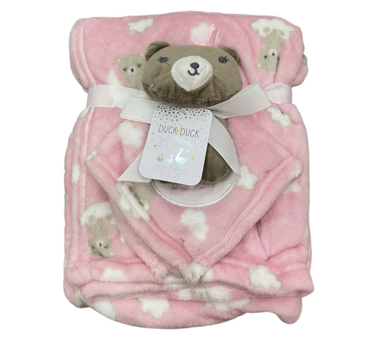 Cobija con Manta de Apego D05484 Duck Duck Osita Rosa