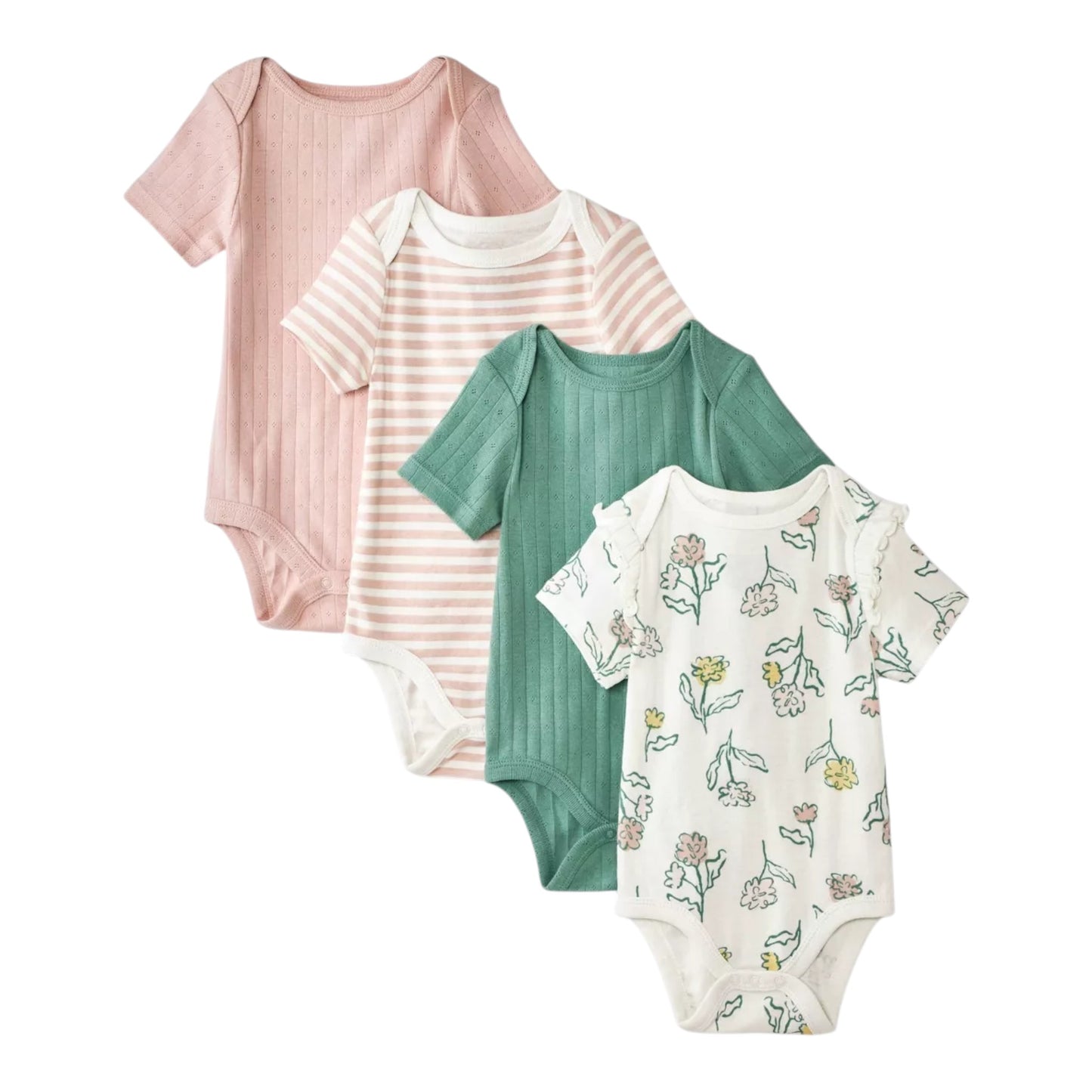 Pañaleros 4P Niña 7KWZLR Verde Rosa