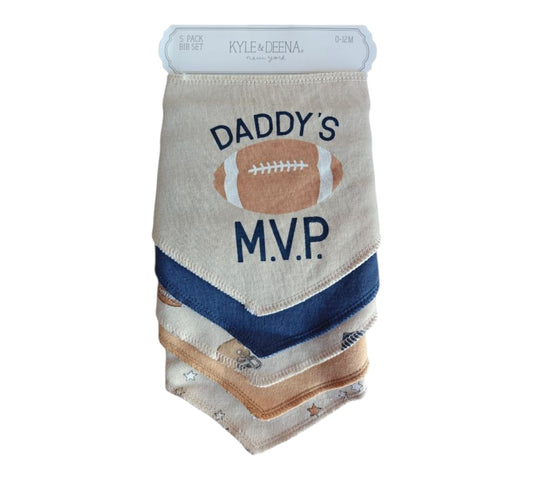 Baberos Bandanas 5P 0-12M EK20539903 "Daddys MVP" Kyle & Deena