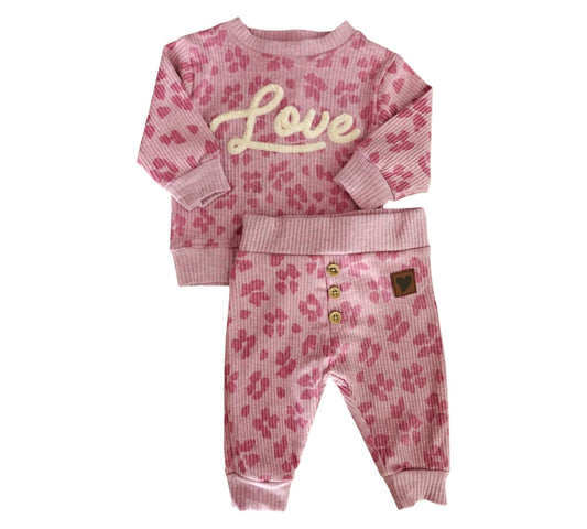 Set 2P 3/6M E009H204 EmilyandOliver Rosa Love