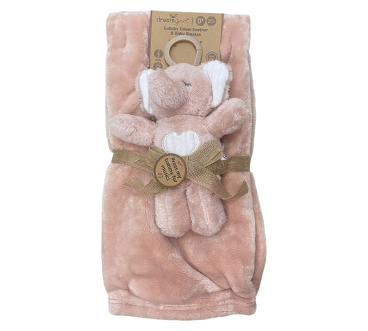 Cobija con Peluche 2P DB072-MV Elefante Rosa Dream Gro