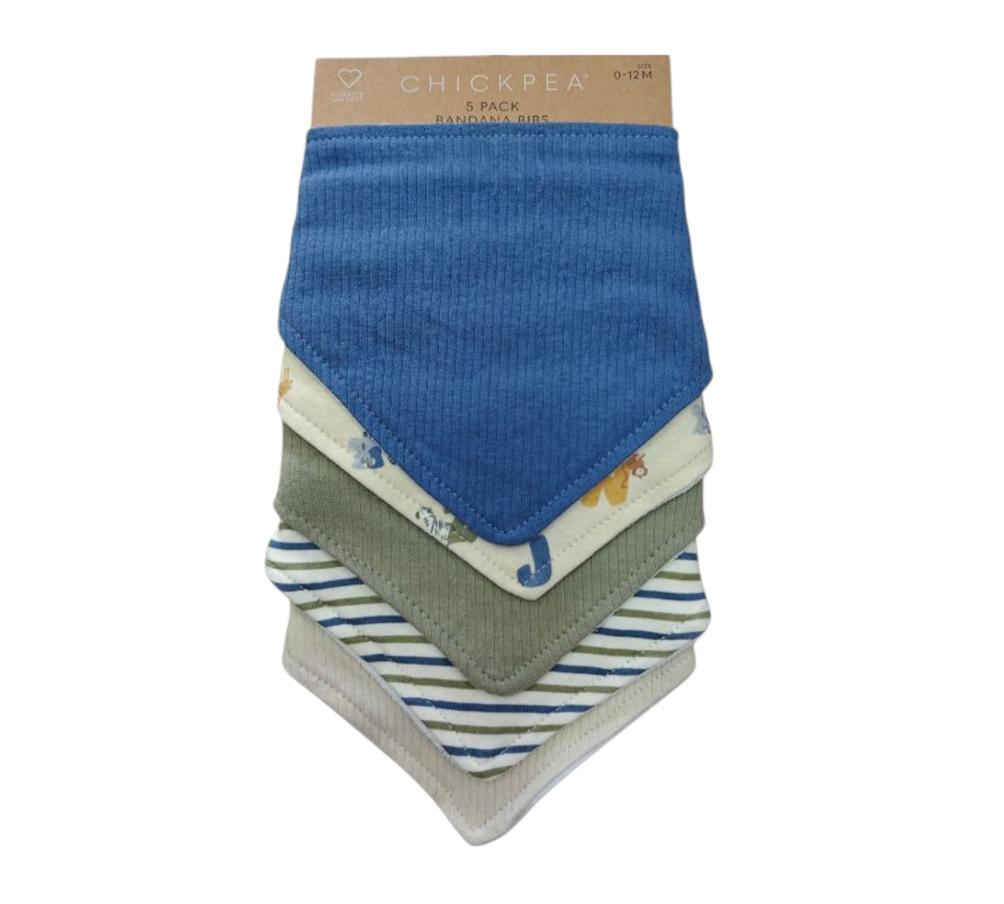 Baberos Bandanas 5P 0-12M EK2000037 ChickPea Letras Azul