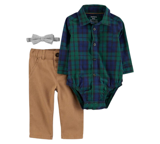 Set 3P 12M 1R617710 Verde Cuadros Carter's
