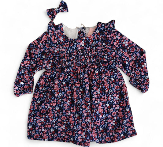 Vestido 2P 4T F2177 Floral Azul Marino