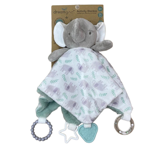 Manta de Apego con Mordedera Niño Dream Gro - Elefante Verde 0+ - Style DF153-GY