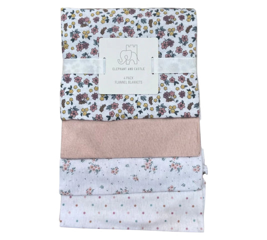 Sabanas Franela 4P BQ1000008 Elephant and Castle Flores Blanca