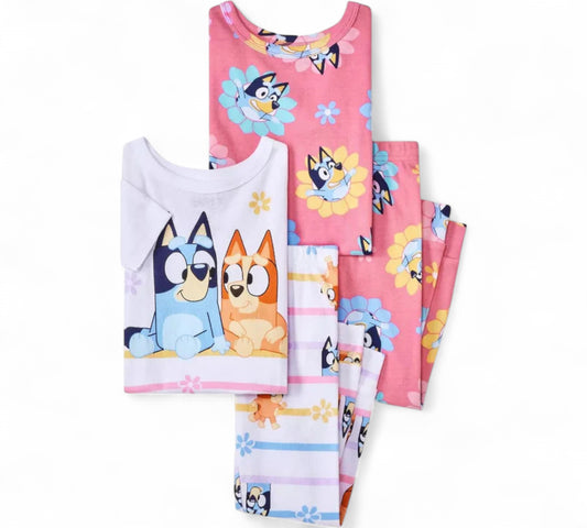 Pijama 4P 4T QF265KSLTG Bluey/Florecitas