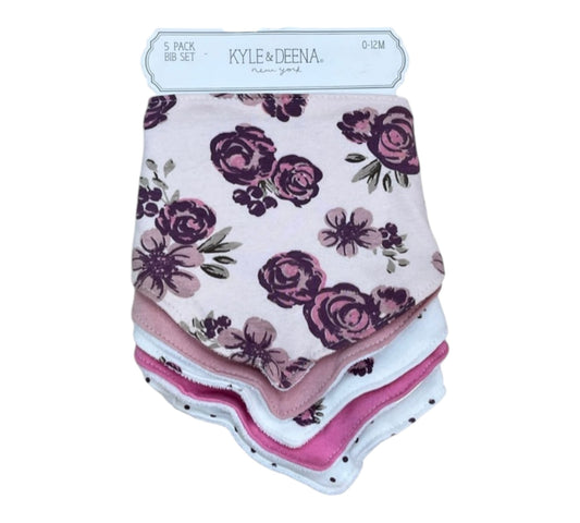 Baberos Bandanas 5P 0-12M EK10527260 Flores morado Kyle+Deena