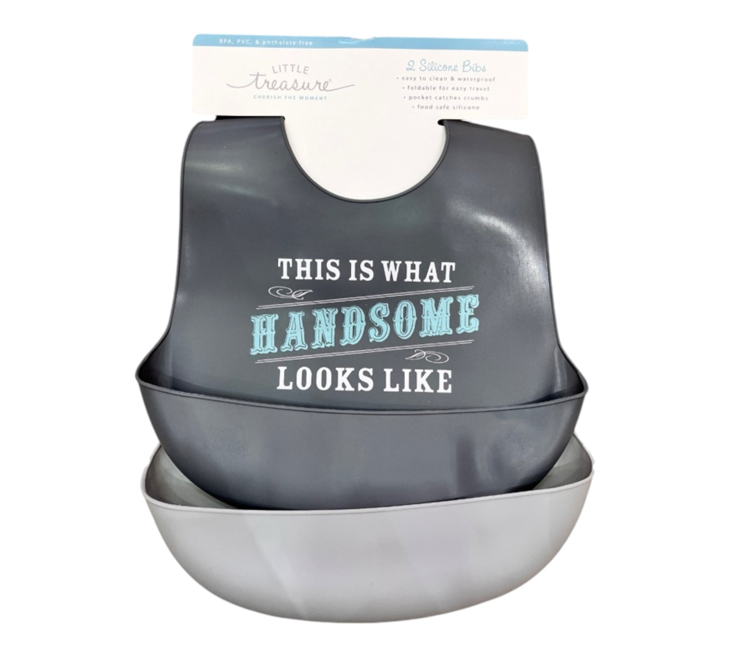 Baberos Silicone 2P 75546 Little Treasure Gris