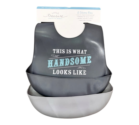 Baberos Silicone 2P 75546 Little Treasure Gris