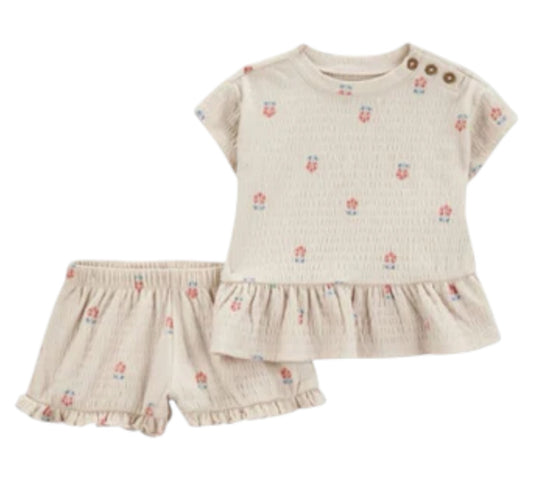 Set 2P 3M 1S896510 Carter’s Flores/Beige