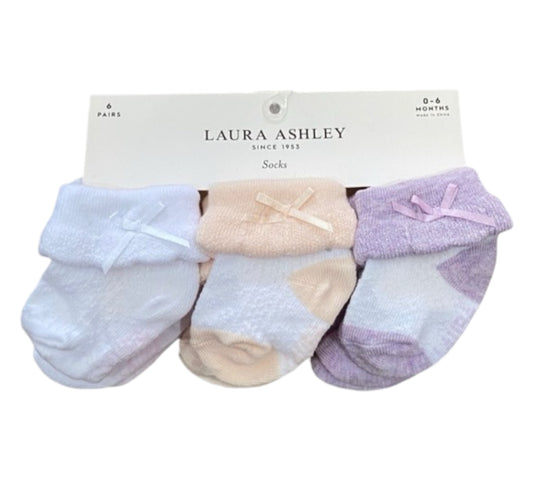 Calcetines 6P 0/6M LGX34976 Laura Ashley Durazno
