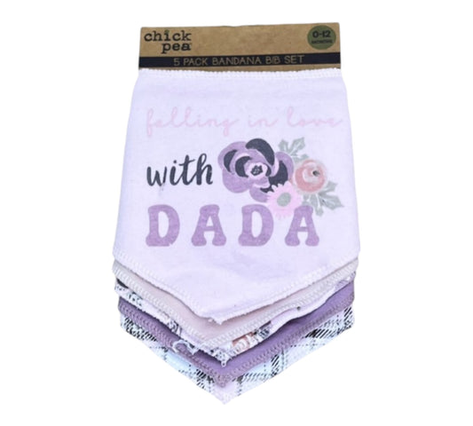 Baberos Bandana 5P 0-12M EE10535102 " Falling in Love " Chick Pea