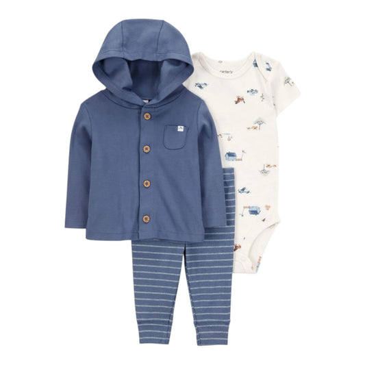 Set 3P Niño 1S941310 Carters Azul Granja