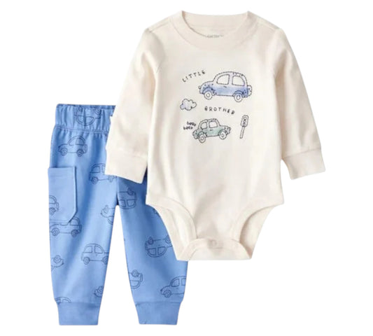 Set 2P 3M 1T271310 Carters Carros Beige