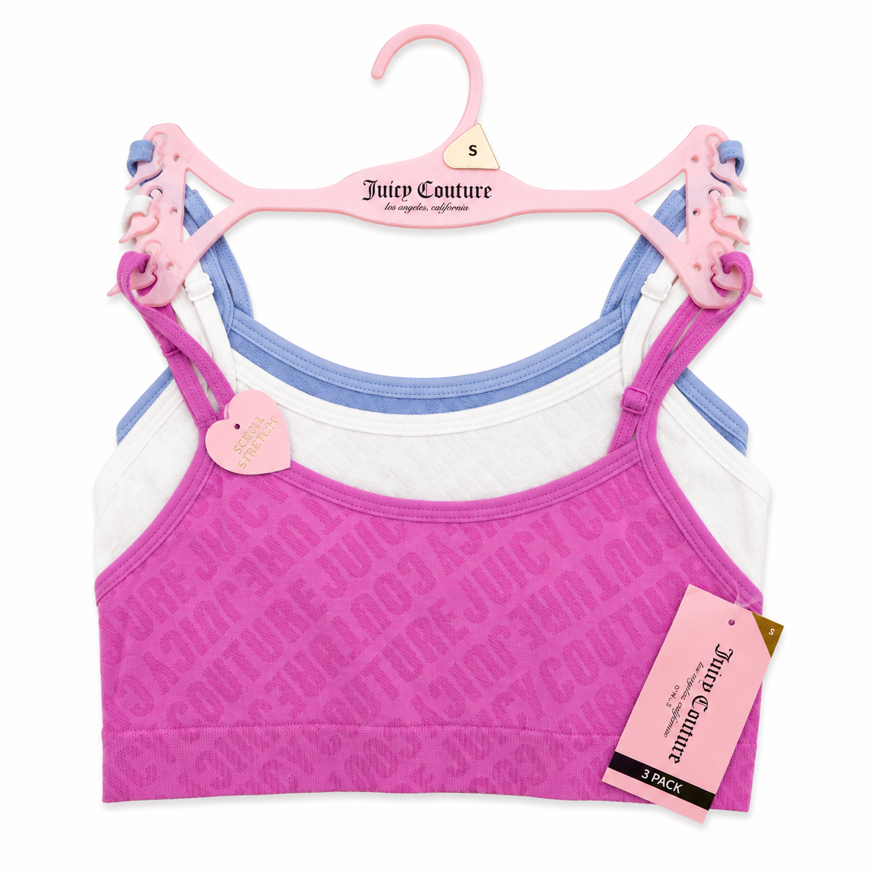 Corpiños 3P Niña Juicy Couture Fiusha, Azul y Beige