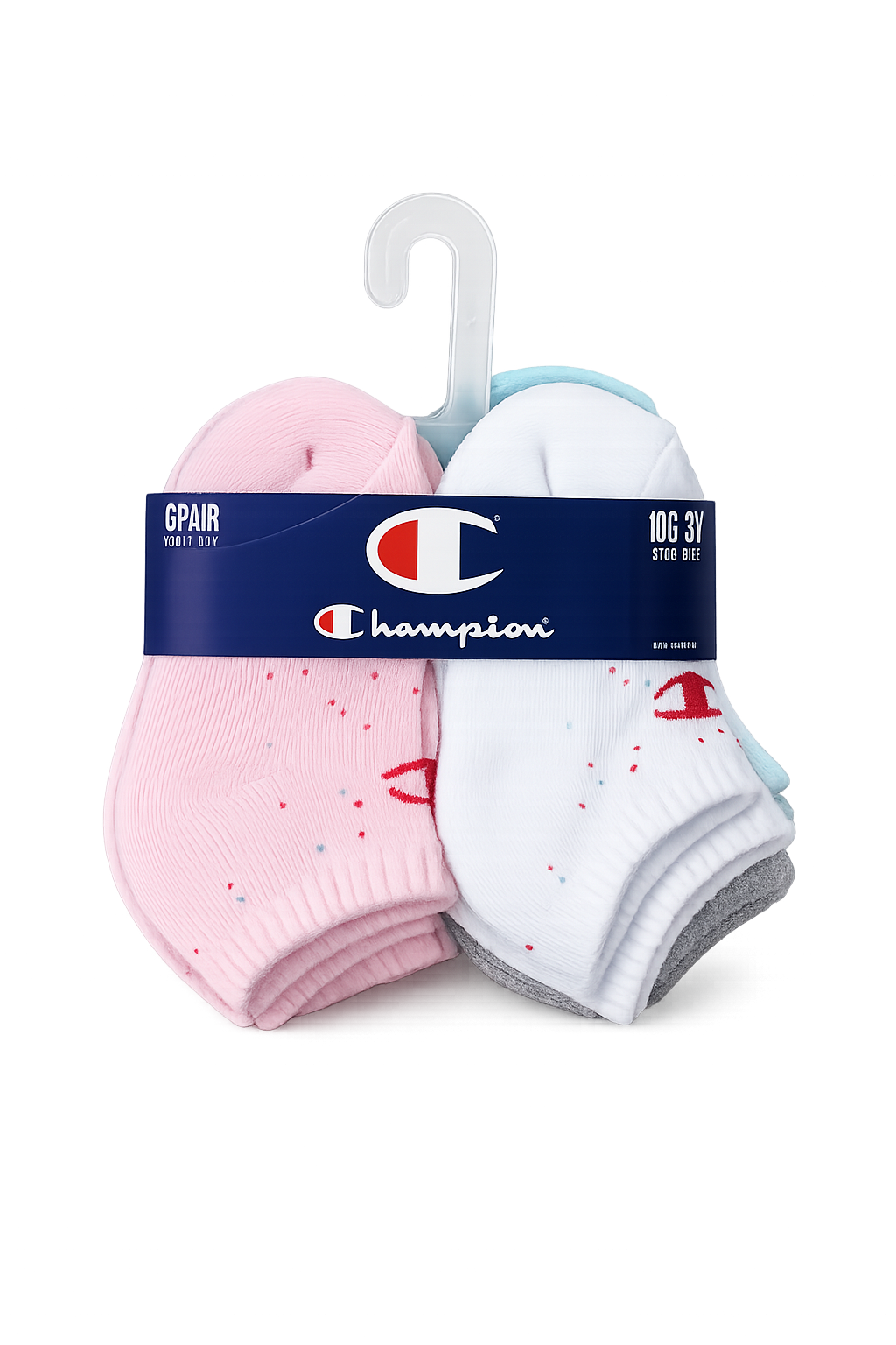 Calcetines 6P 10C-3Y Niña Toddler CP10246-682 Champion Rosa Bco