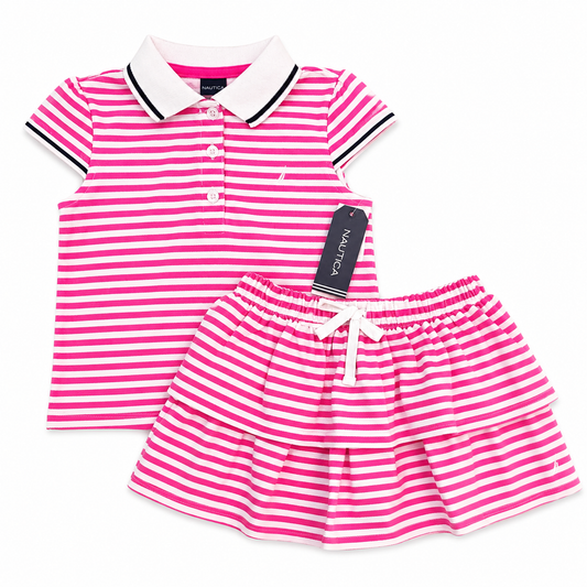 Vestido Niña NSSII52Q-999 Náutica Rosa Rayas