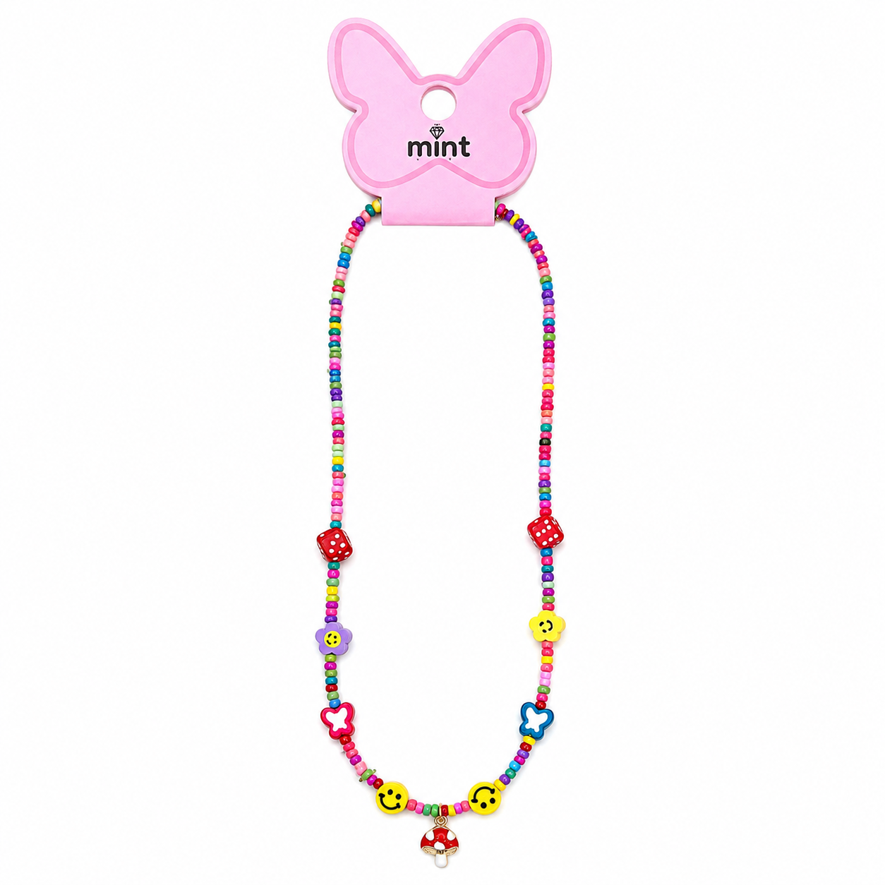 Collar Dados colores y Dije de Hongo